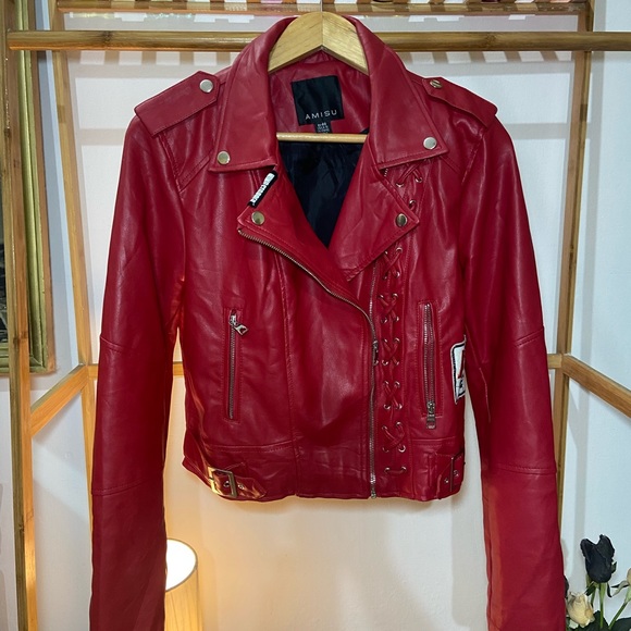 Amisu Leather Jacket. Size- 40 (Fit M-L) - Picture 4 of 9